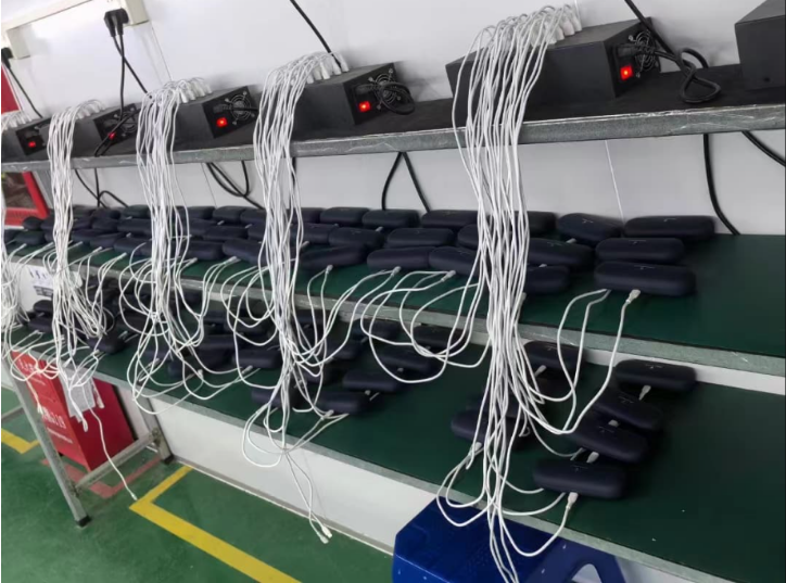 Automated aging testing equipment for charging bins